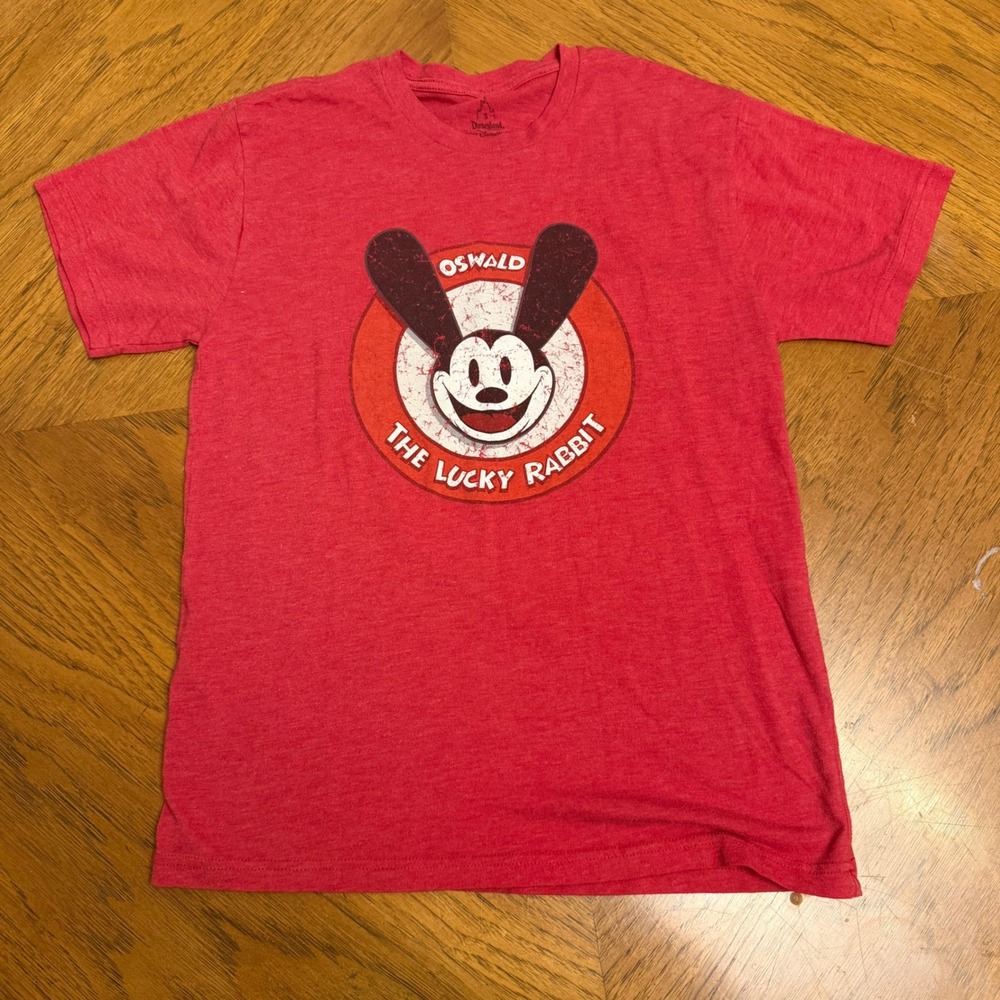 Disney‎ Parks Oswald The Lucky Rabbit Red Heather Graphic T-Shirt Mens Small S